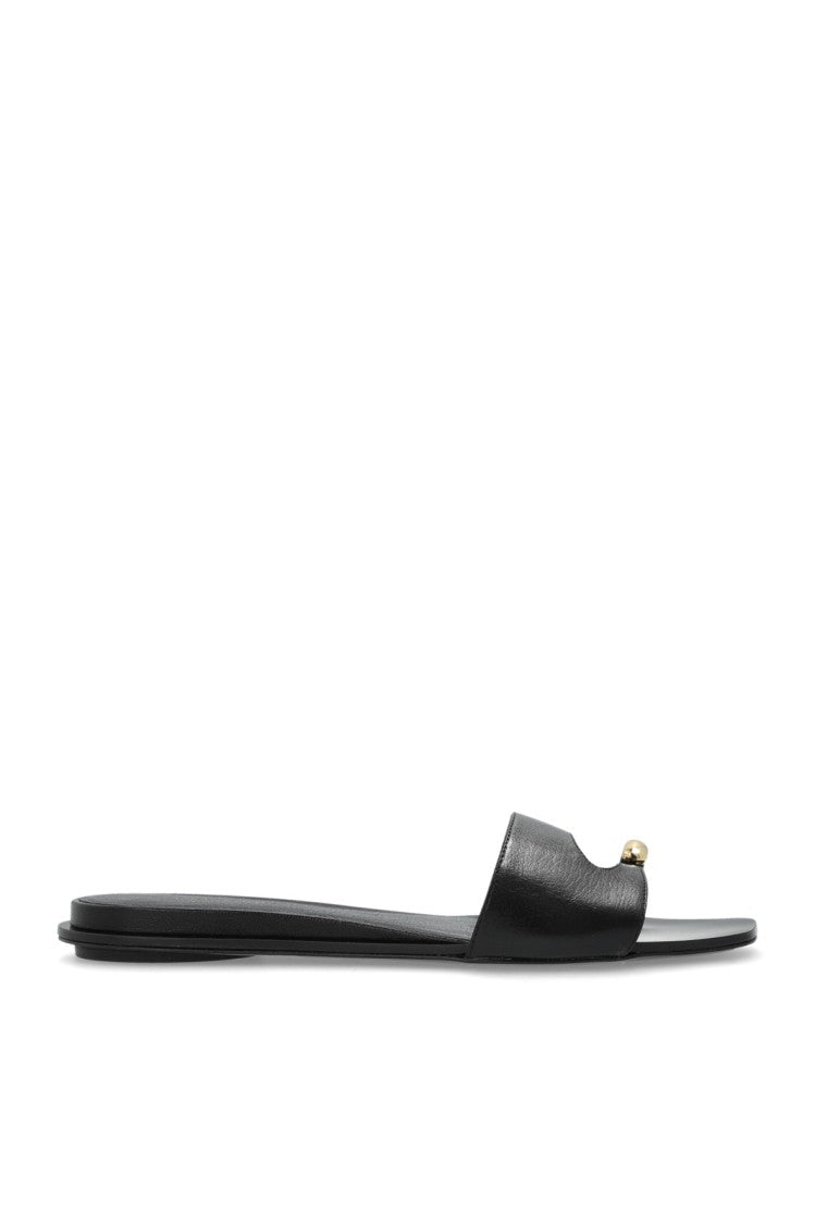 Tory Burch Black Sandals With Gold Accent