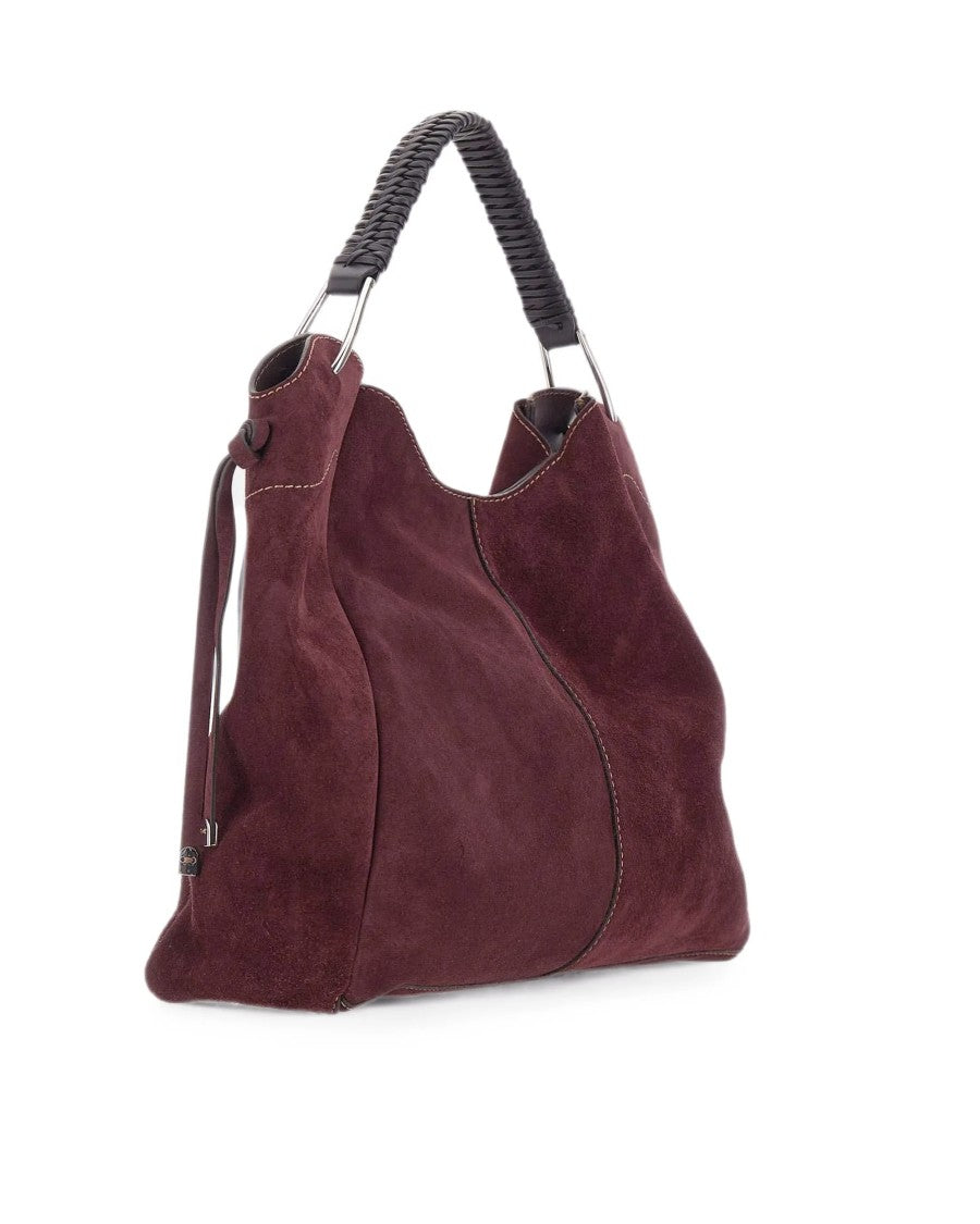 Gianni Chiarini Amarone Era Suede Contrast Stitch Shoulder Bag