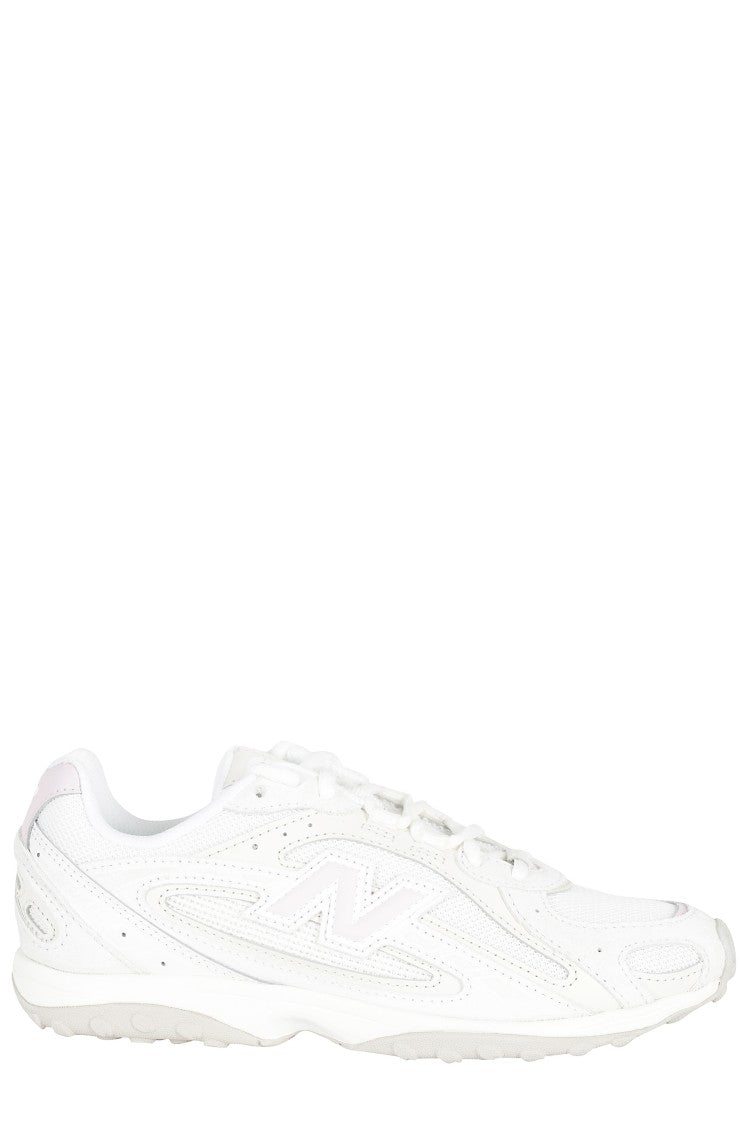 New Balance White 204 Polyester Suede Sneakers