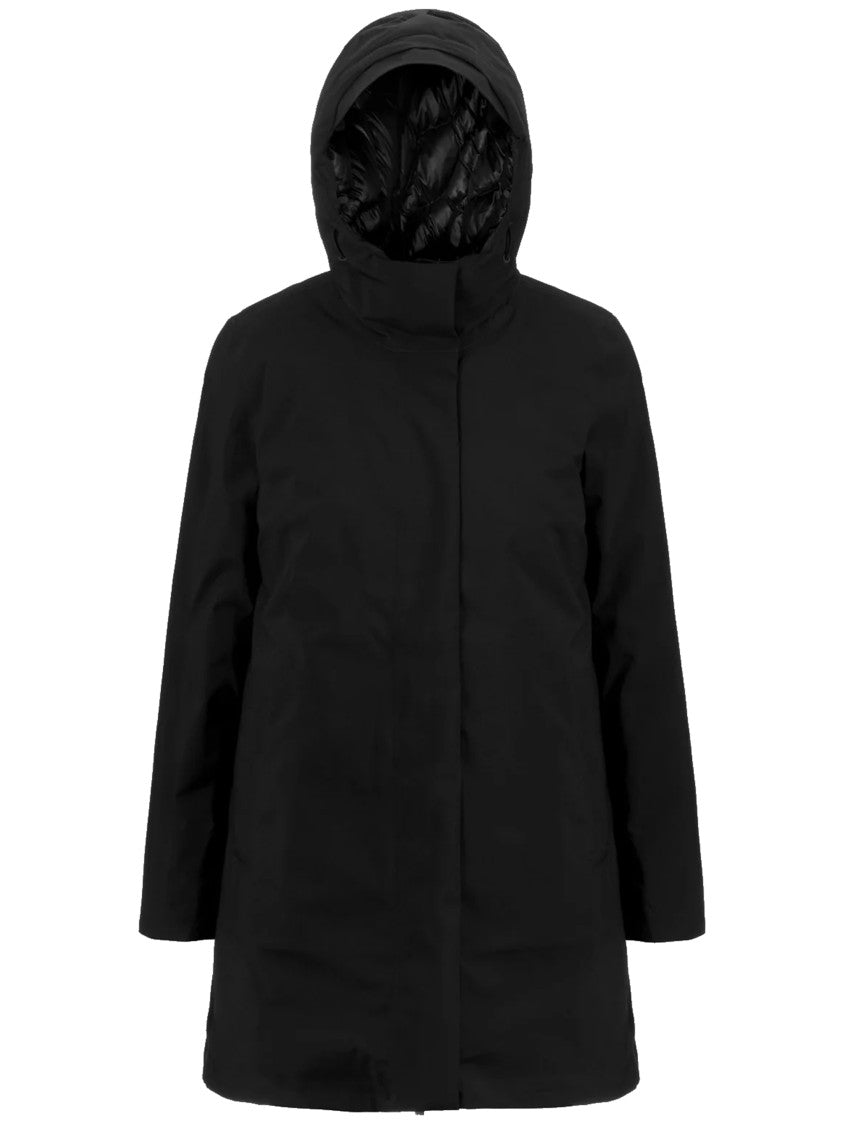 K-Way Black Mathiel Bonded Padded Hooded Jacket