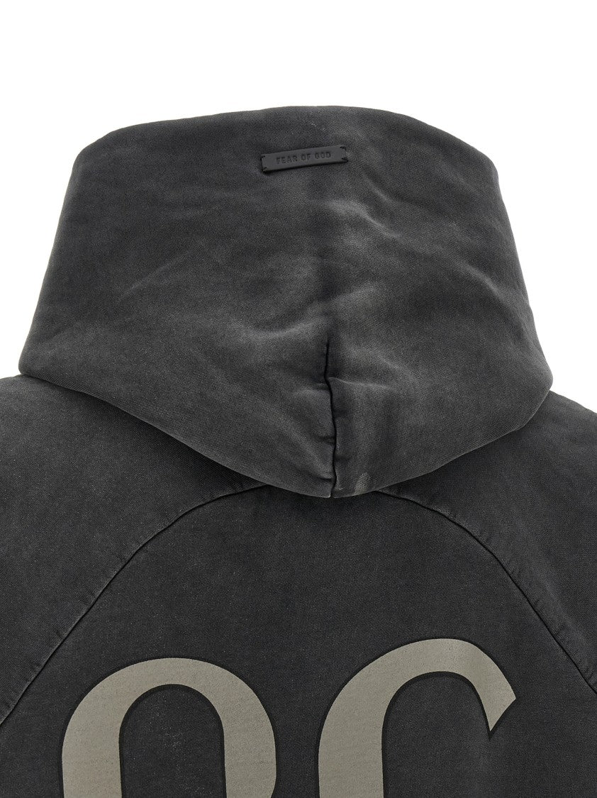 Fear Of God '26' Graphic Used-Effect Cotton Hoodie