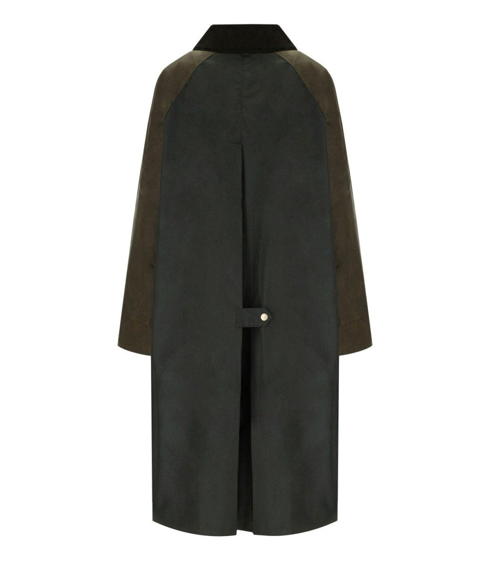 Barbour Evette Wax Green Long Jacket