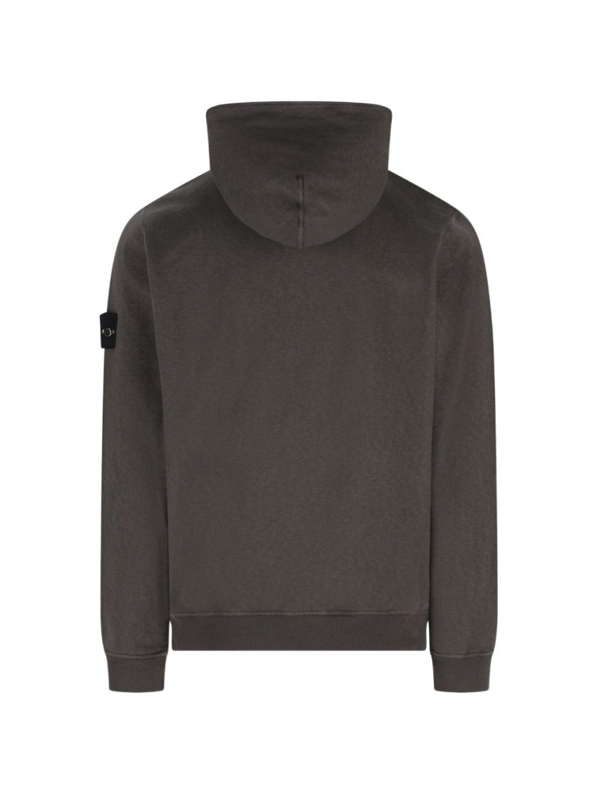 Stone Island Full-Zip Hooded Sweatshirt With Distinctive Patch Detail