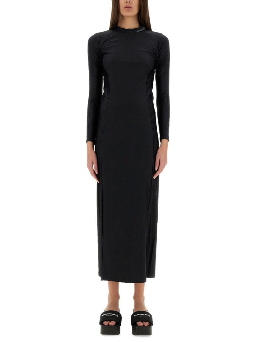 T By Alexander Wang Long Dress With Logo