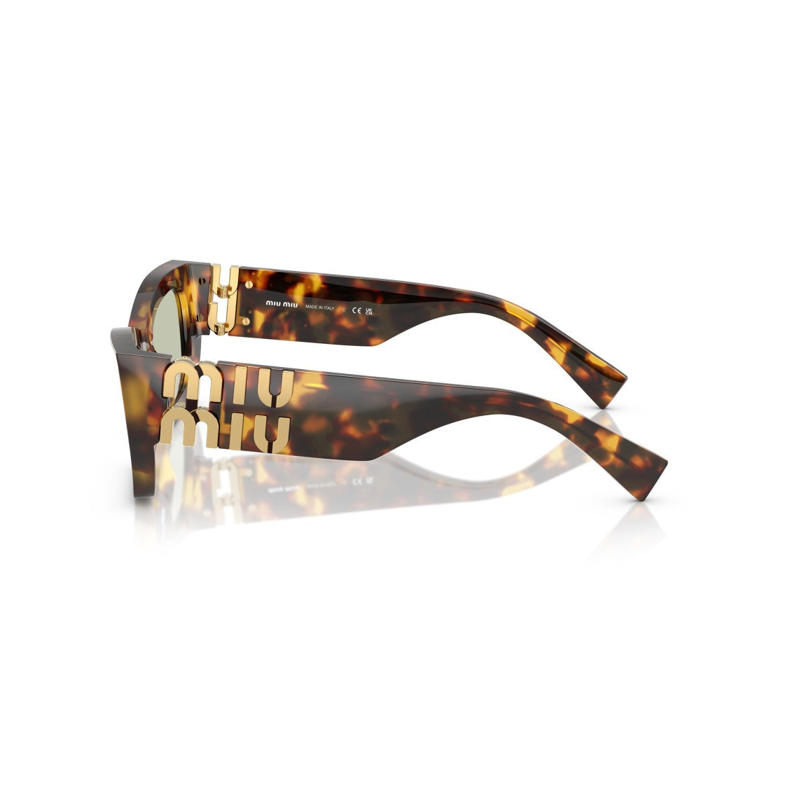 Miu Miu 0Mu 09Ws Angular Tortoiseshell Acetate Sunglasses