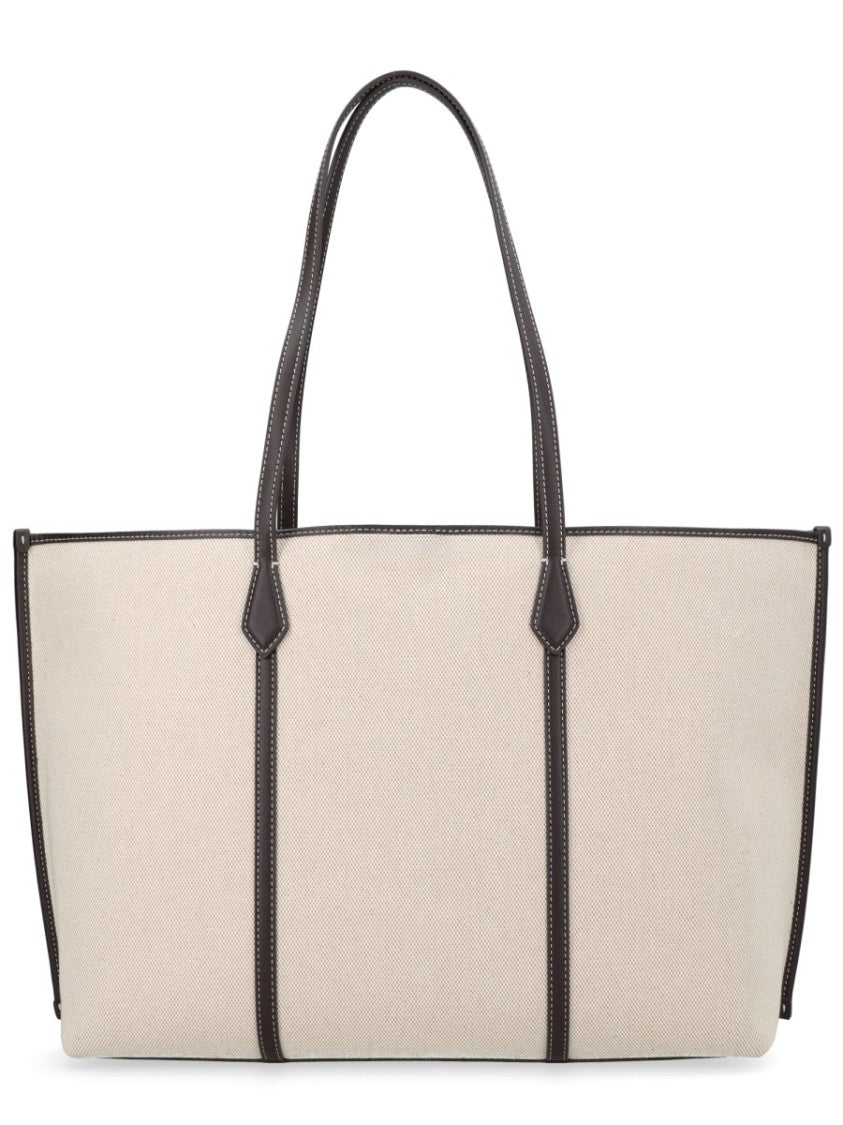 Tory Burch Beige Perry Textured Fabric Tote Bag