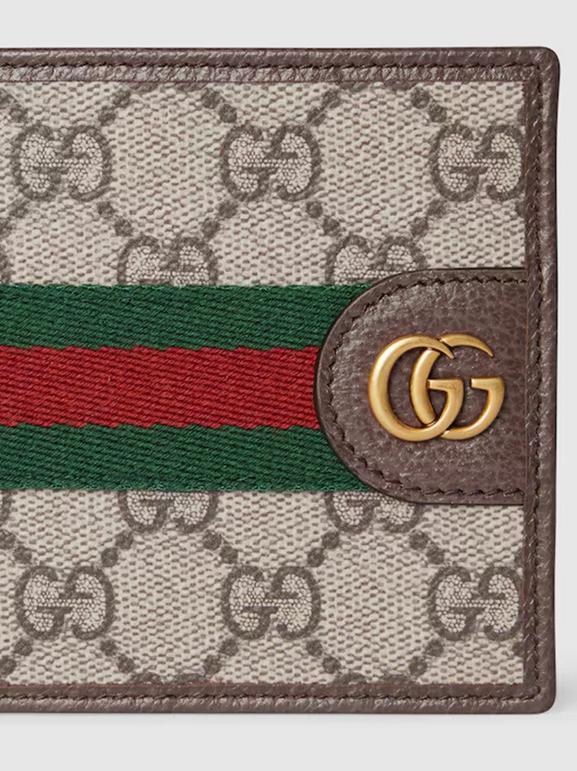 Gucci Beige Gg Icon Striped Canvas Wallet