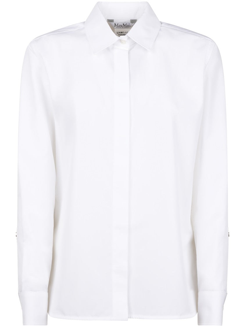 Max Mara Crisp White Shirt With Concealed Button Placket