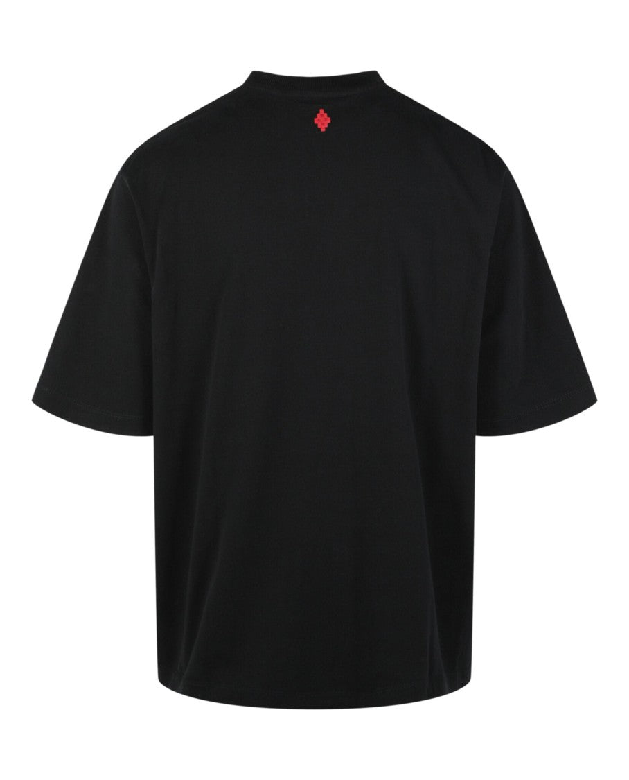 Marcelo Burlon Feathers Necklace Graphic Black T-Shirt