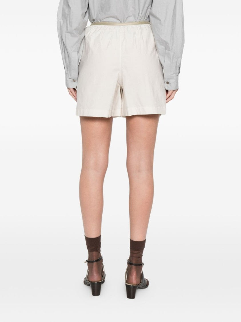 Lemaire White Minimalistic Contrast Trim Shorts