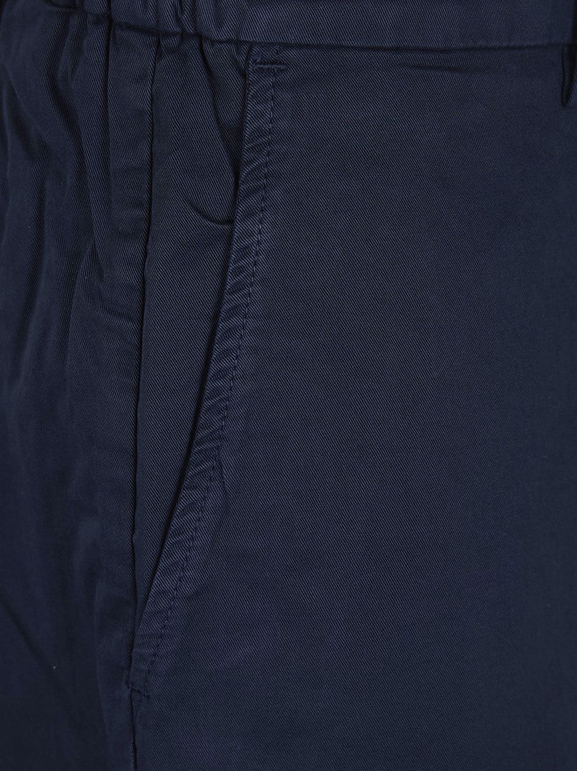 Eleventy Knee-Length Tailored Cotton Shorts With Elastic Waistband