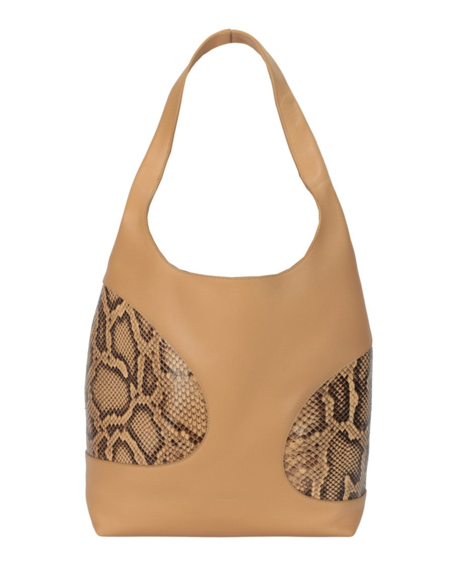 Ferragamo Cut-Out Snake Embossed Hobo Bag