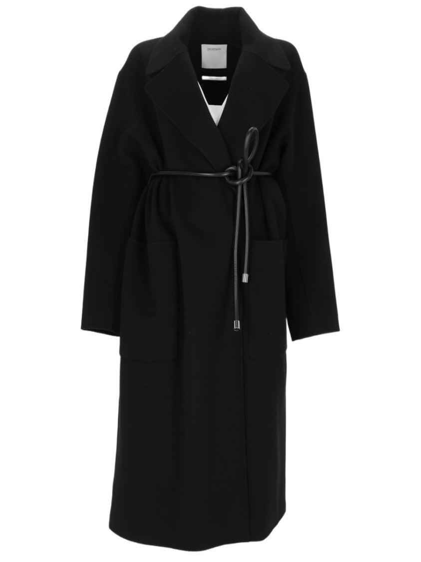 Sportmax Mid-Length Wool Coat With Knotted Waistbelt