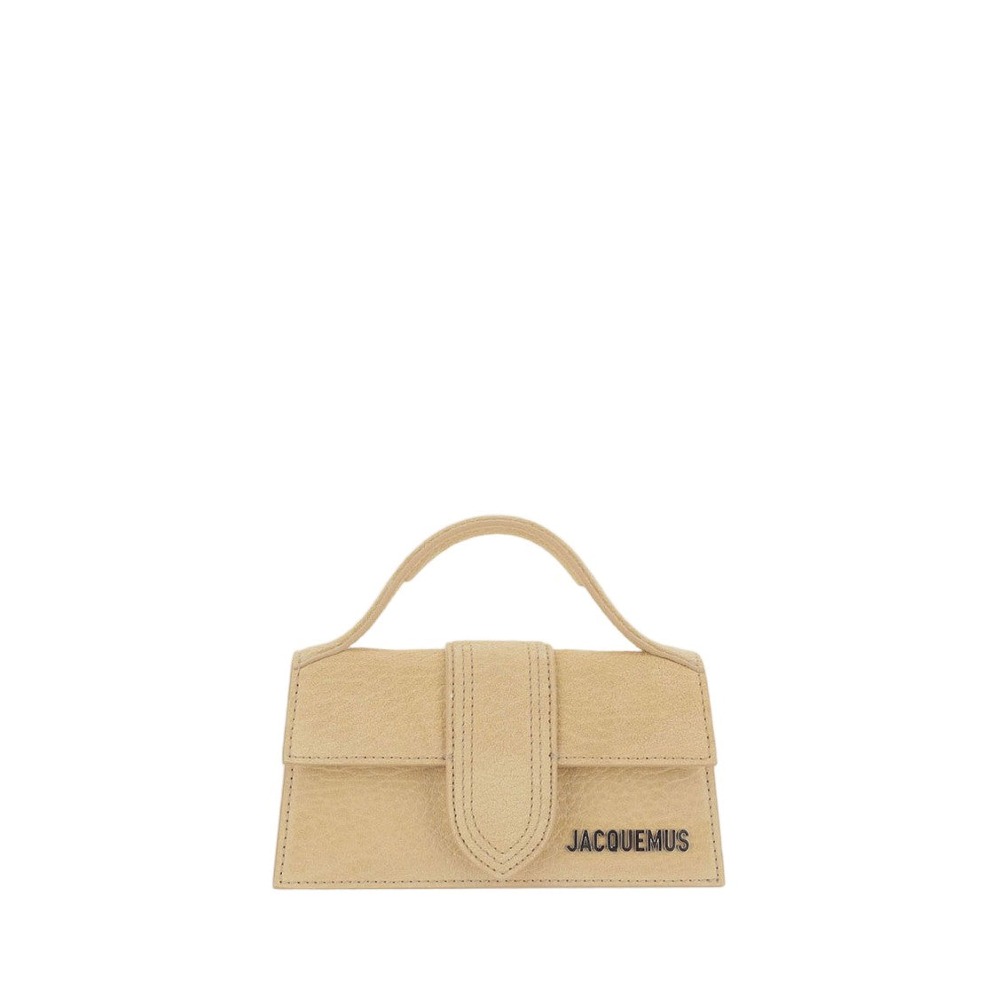 Jacquemus Compact Rectangular Suede Bag With Adjustable Strap And Gold Hardware