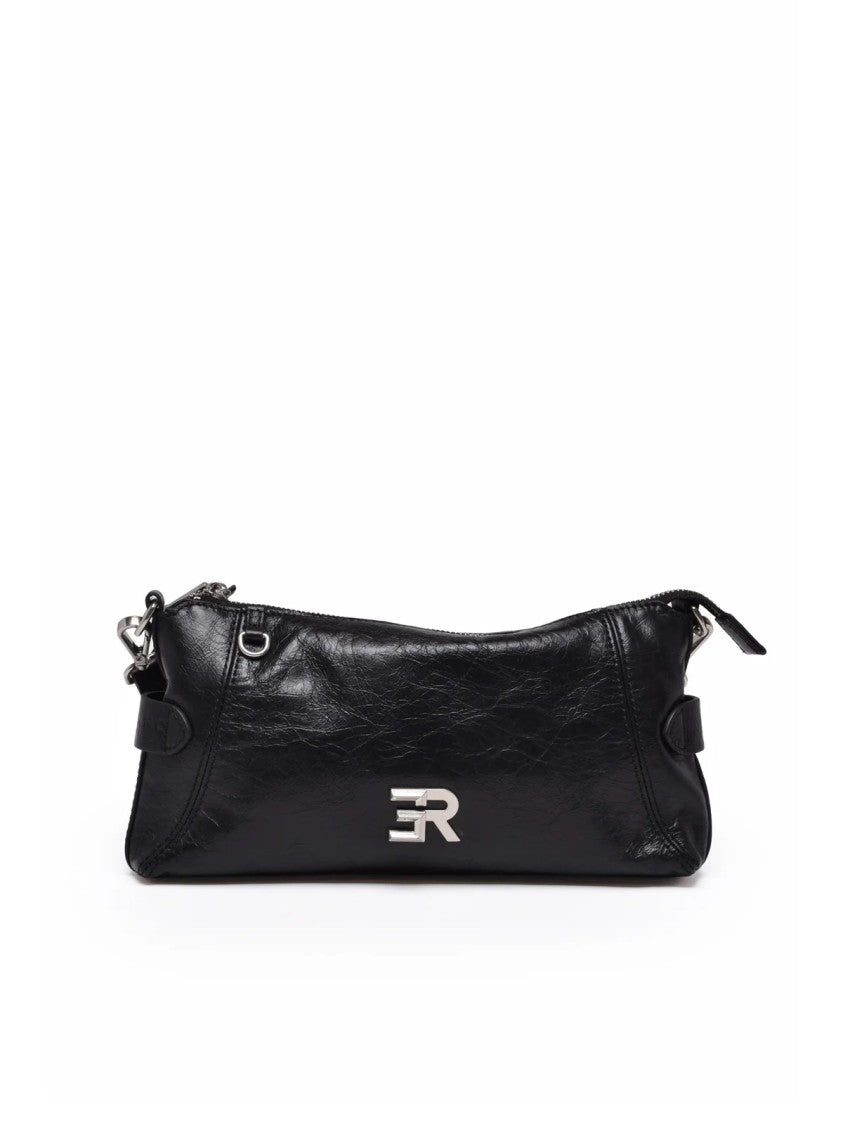 Ermanno Firenze Adele Leather Shoulder Bag With Zip Closure And Adjustable Strap