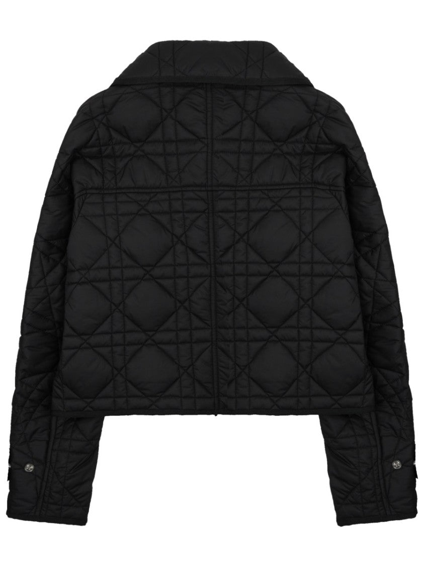 Dior Cropped Geometric Quilted Jacket With Adjustable Cuffs
