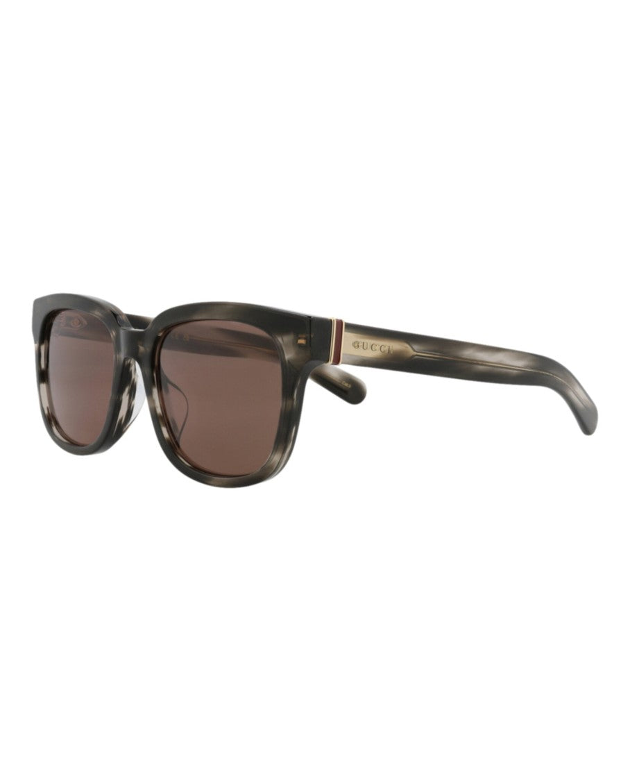Gucci Square-Frame Recycled Acetate Sunglasses With Saddle Nose Bridge