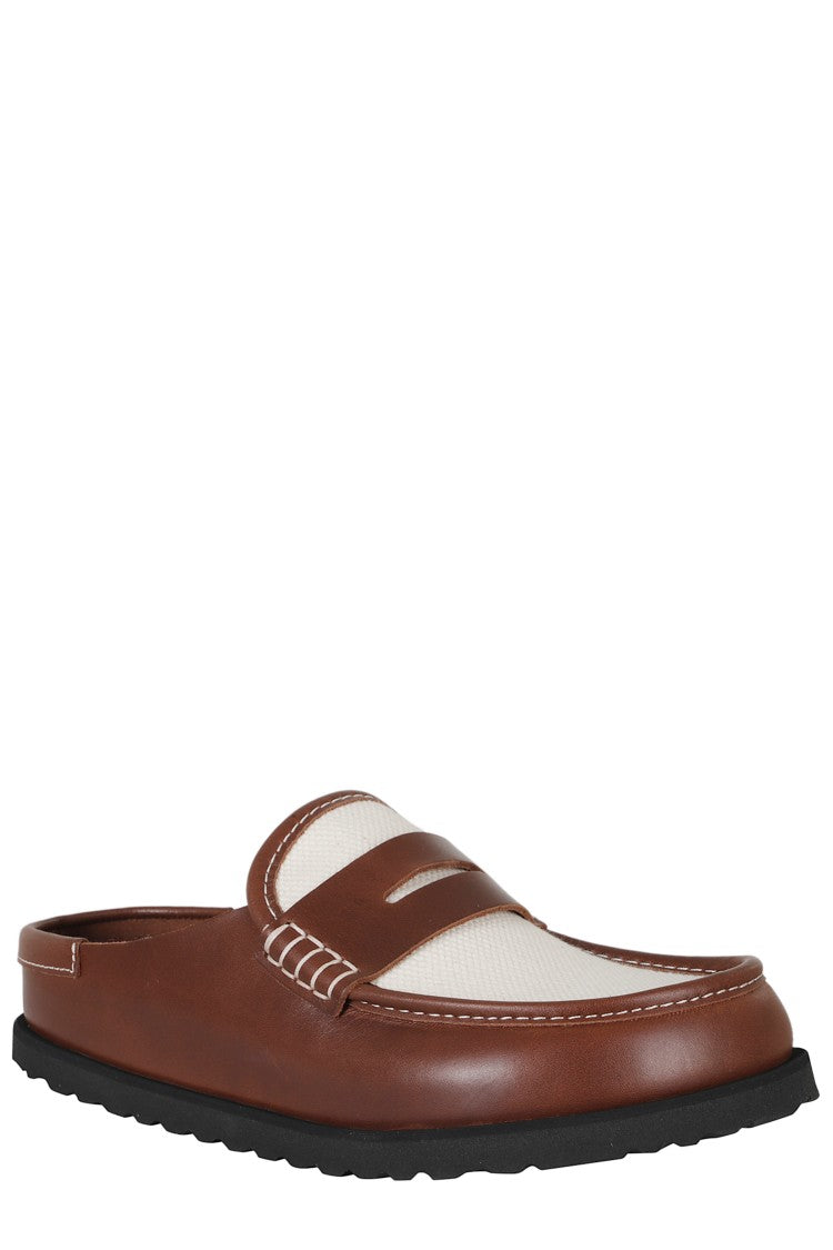 Birkenstock Brown Naples Penny Loafer Strap Leather Mules