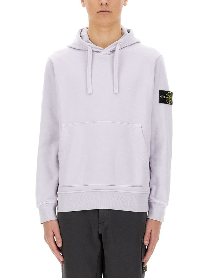 Stone Island Classic Cotton Hoodie With Drawstring Hood