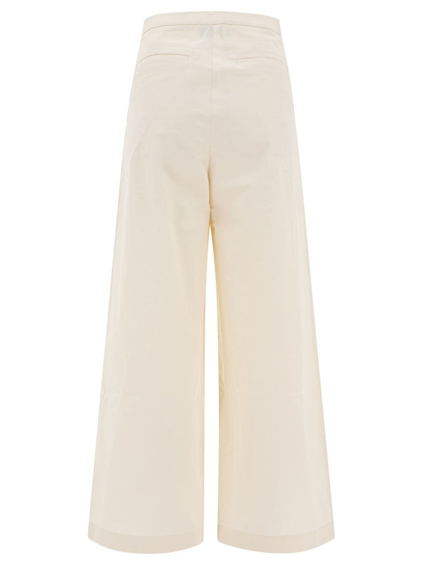 Theloom Wide Leg Trousers With Pleated Front