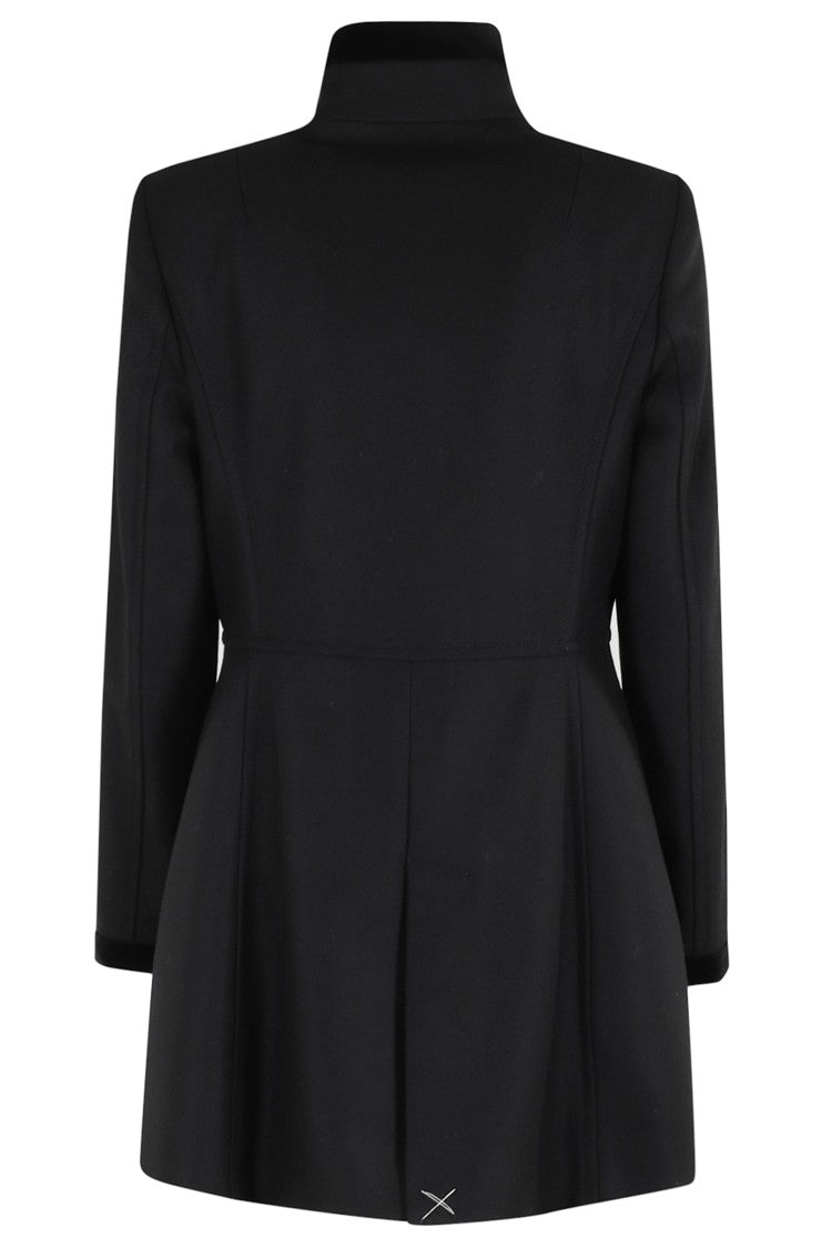 Fay Tailored Black Coat With High Collar