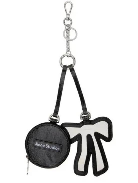 Acne Studios Textured Oval And Abstract-Shaped Keyring With Leather Straps