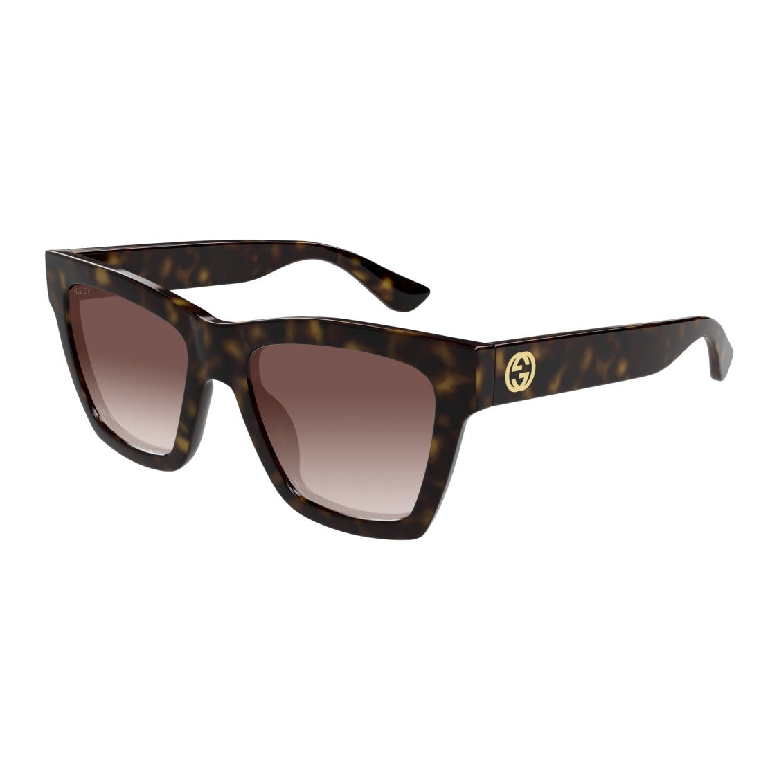 Gucci Tortoiseshell Oversized Square Sunglasses With Gradient Lenses