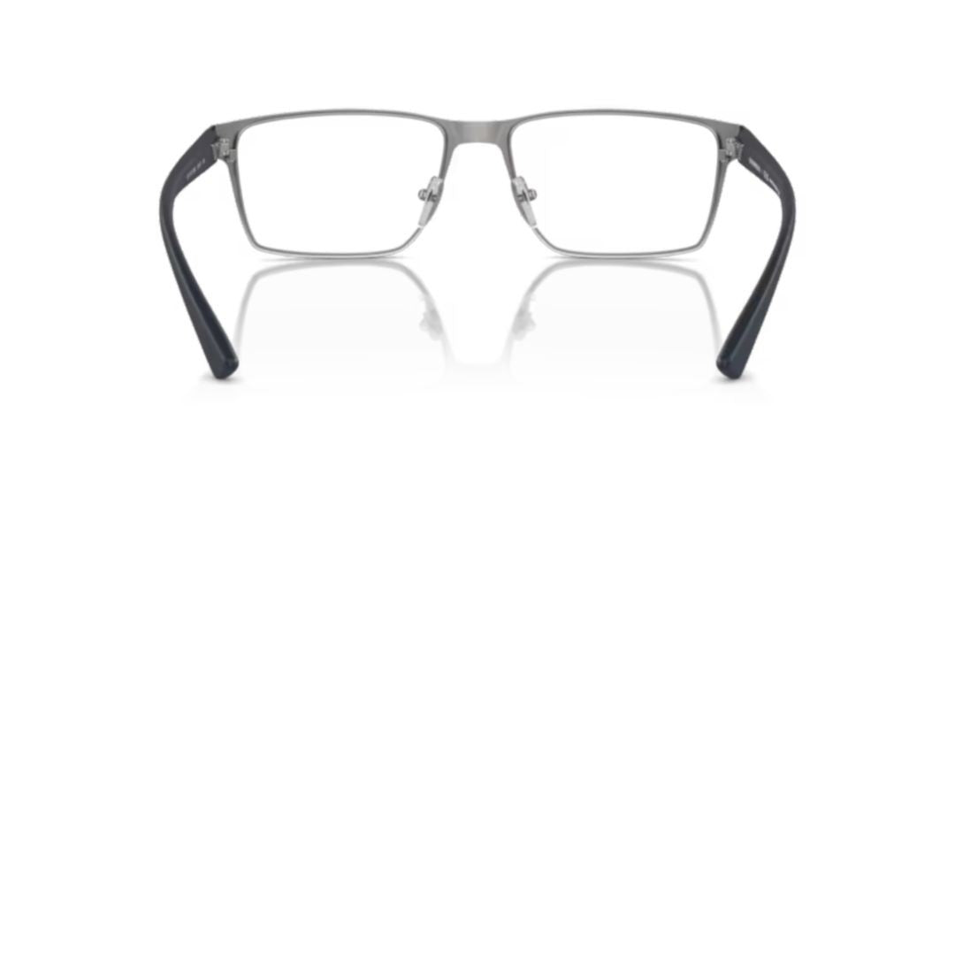 Emporio Armani 1157 Vista Rectangular Metal Eyeglass Frames With Matte Silver Front