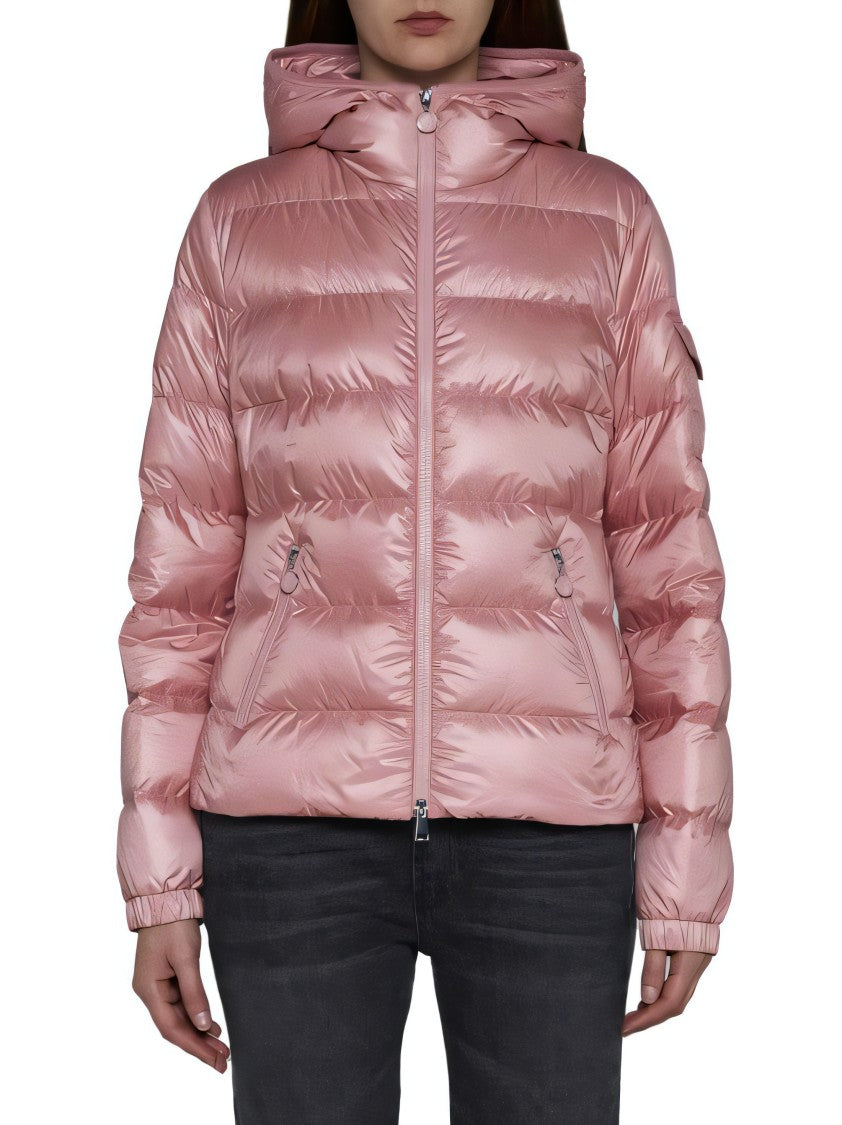 Moncler Shiny Quilted Hooded Puffer Jacket