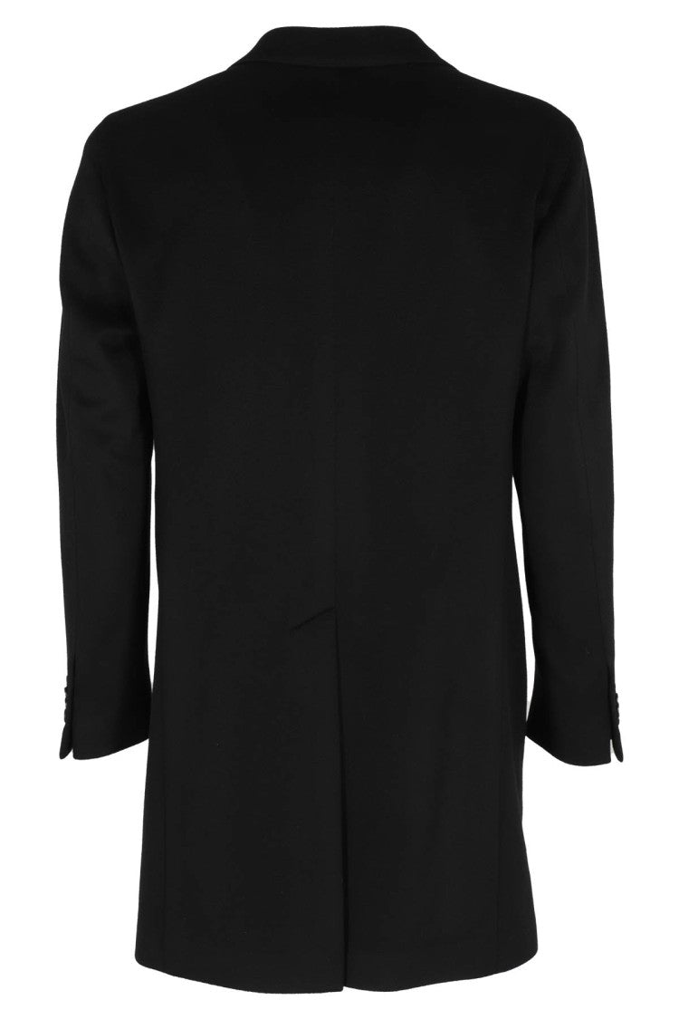L.B.M. Black Cashmere Coat With Classic Lapels