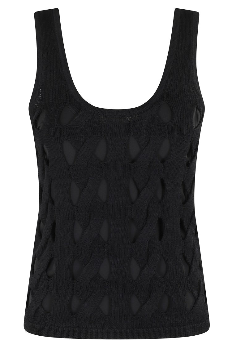 Pinko Sculpted Tank Top With Intricate Woven Design