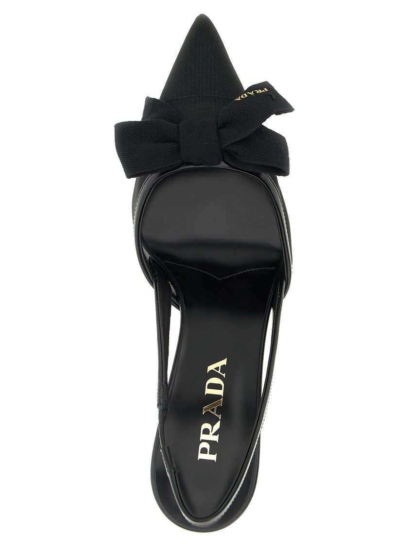 Prada Mesh Slingback With Bow