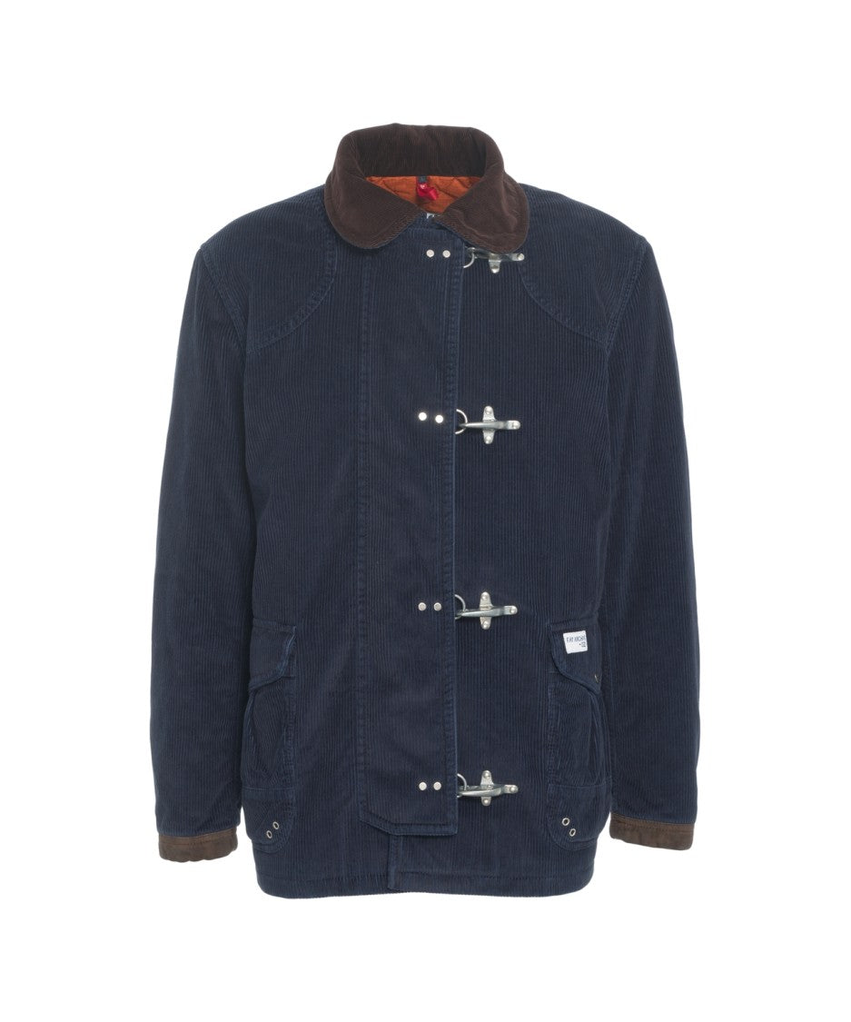 Fay Corduroy Jacket With Distinctive Hook Closure
