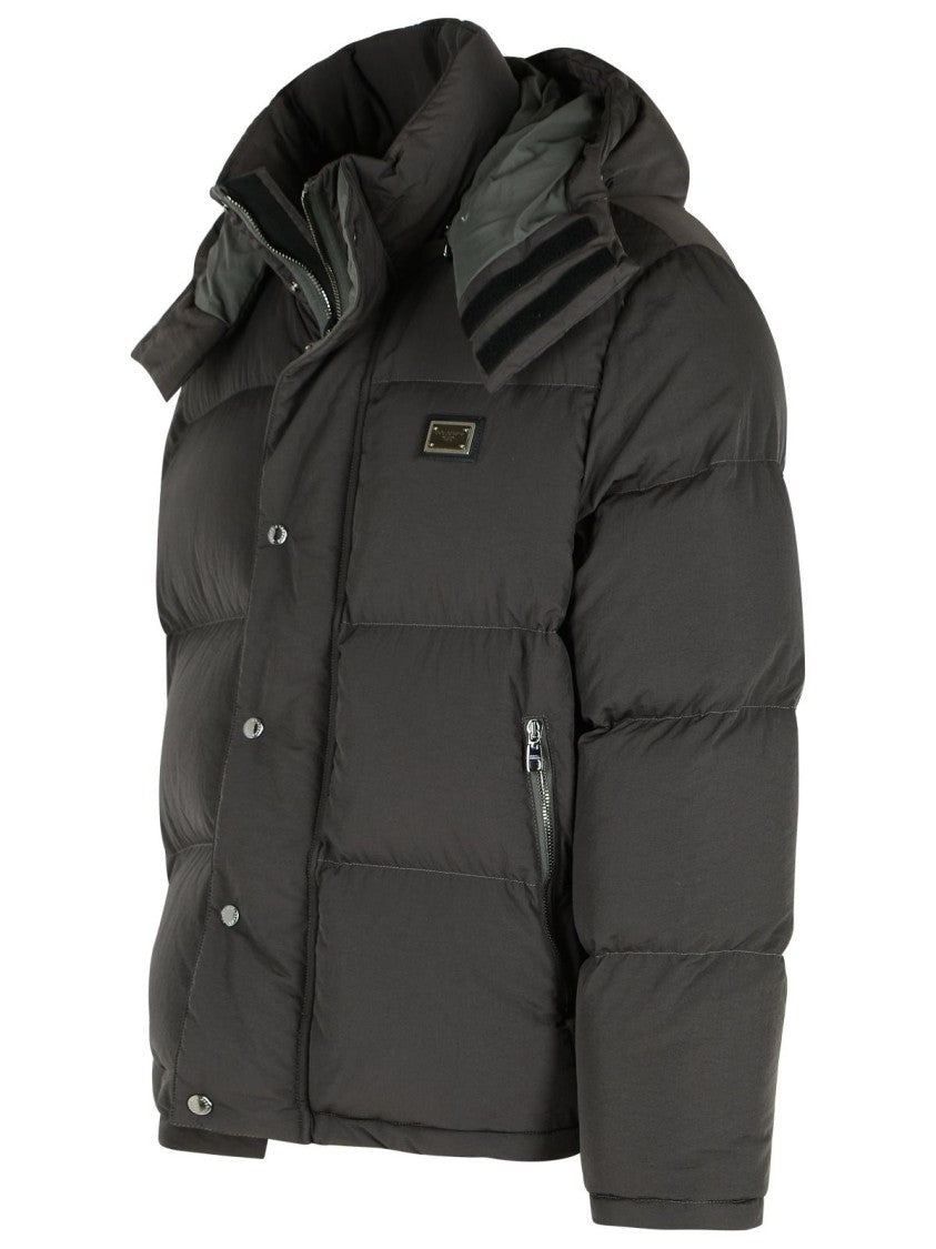 Dolce & Gabbana Grey Polyamide Down Jacket