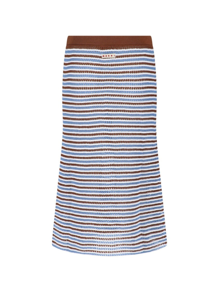 Marni Multicolor Crochet Knit Cotton Skirt