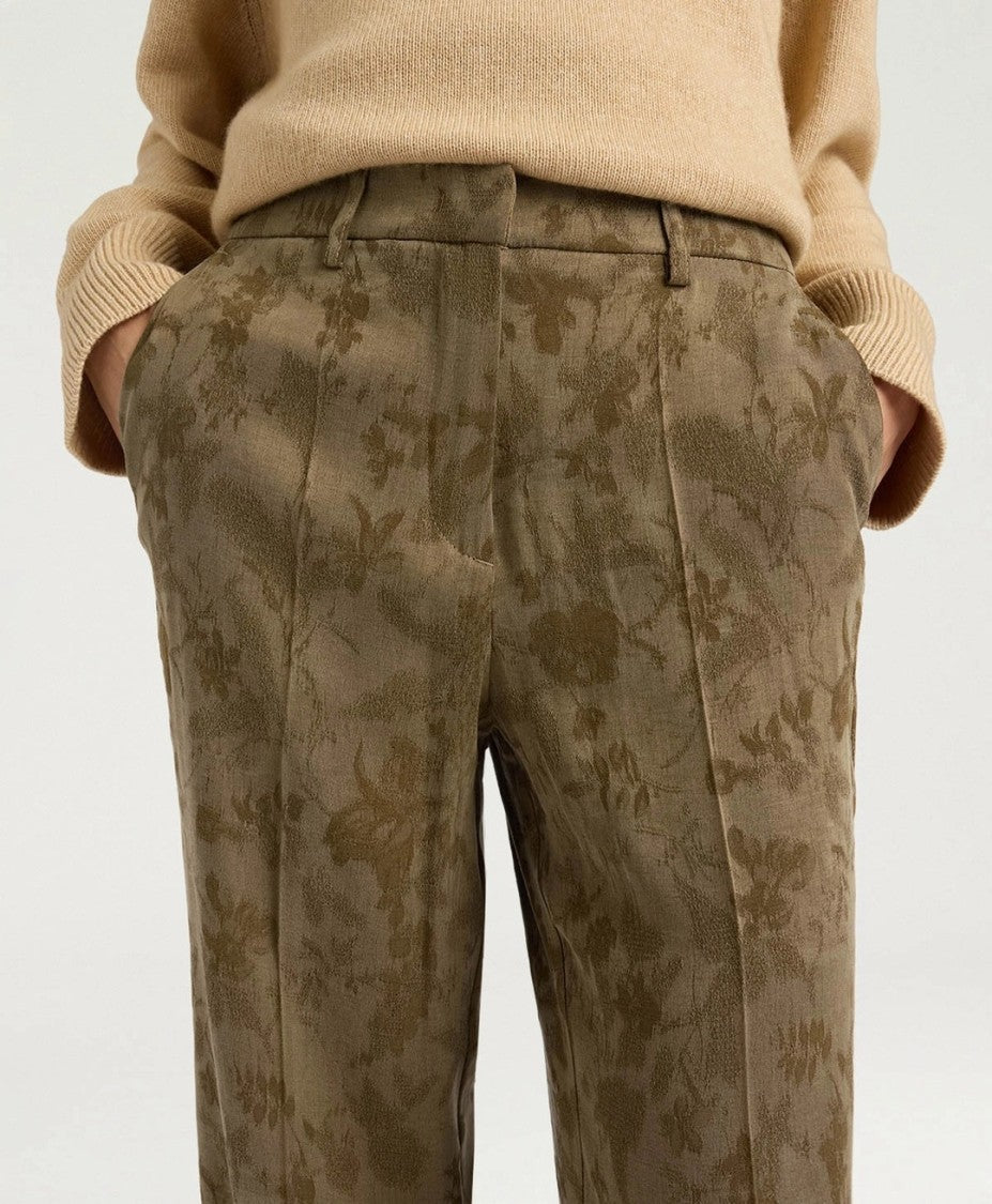 Momonì Wide-Leg Pants With Camouflage-Inspired Pattern