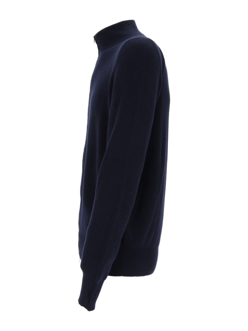 Ballantyne Ribbed Cotton Full Zip Sweater