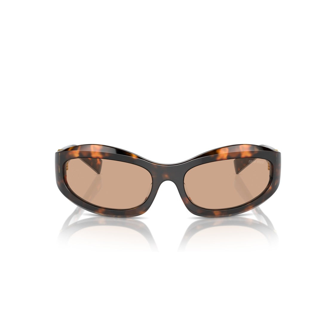 Miu Miu 0Mu 14Zs Oval Tortoiseshell Sunglasses