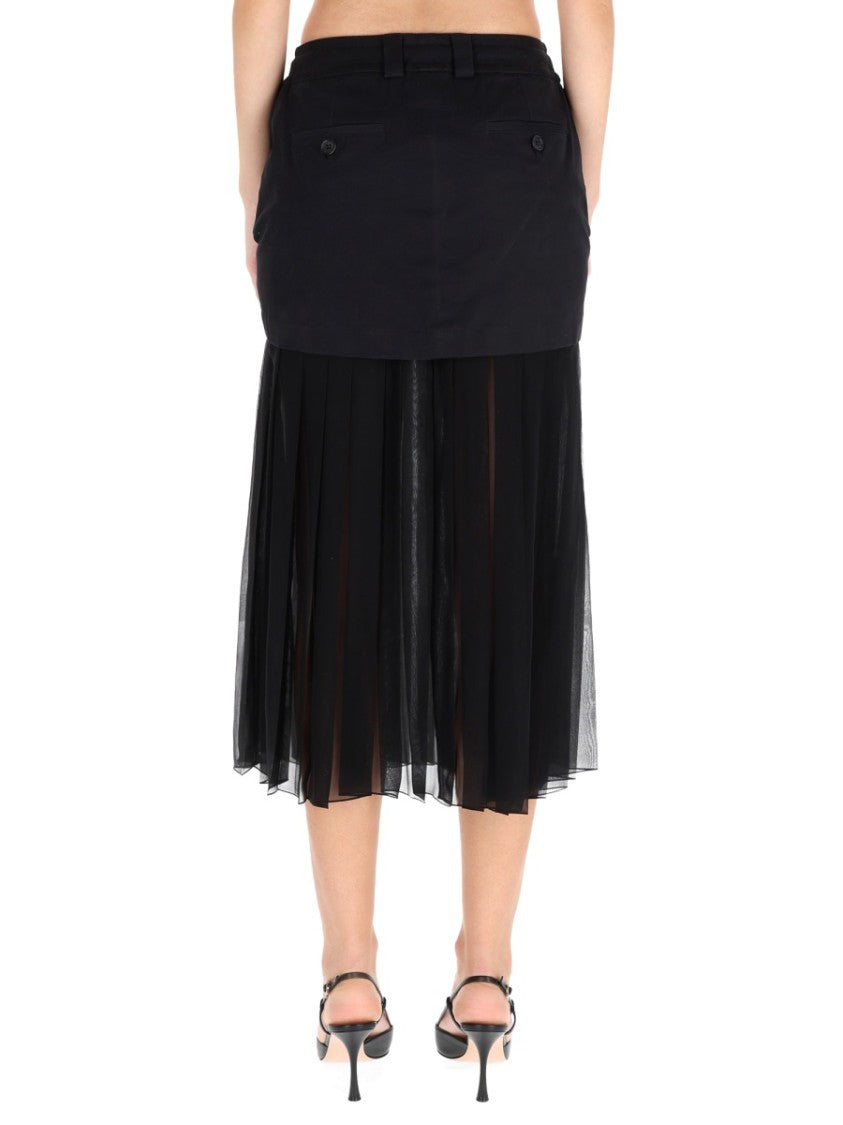 Dolce & Gabbana Black Relaxed Silk Midi Skirt