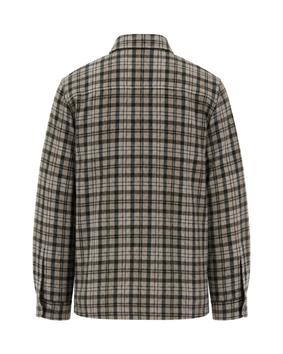 Woolrich Beige Alaskan Check Padded Shirt Jacket