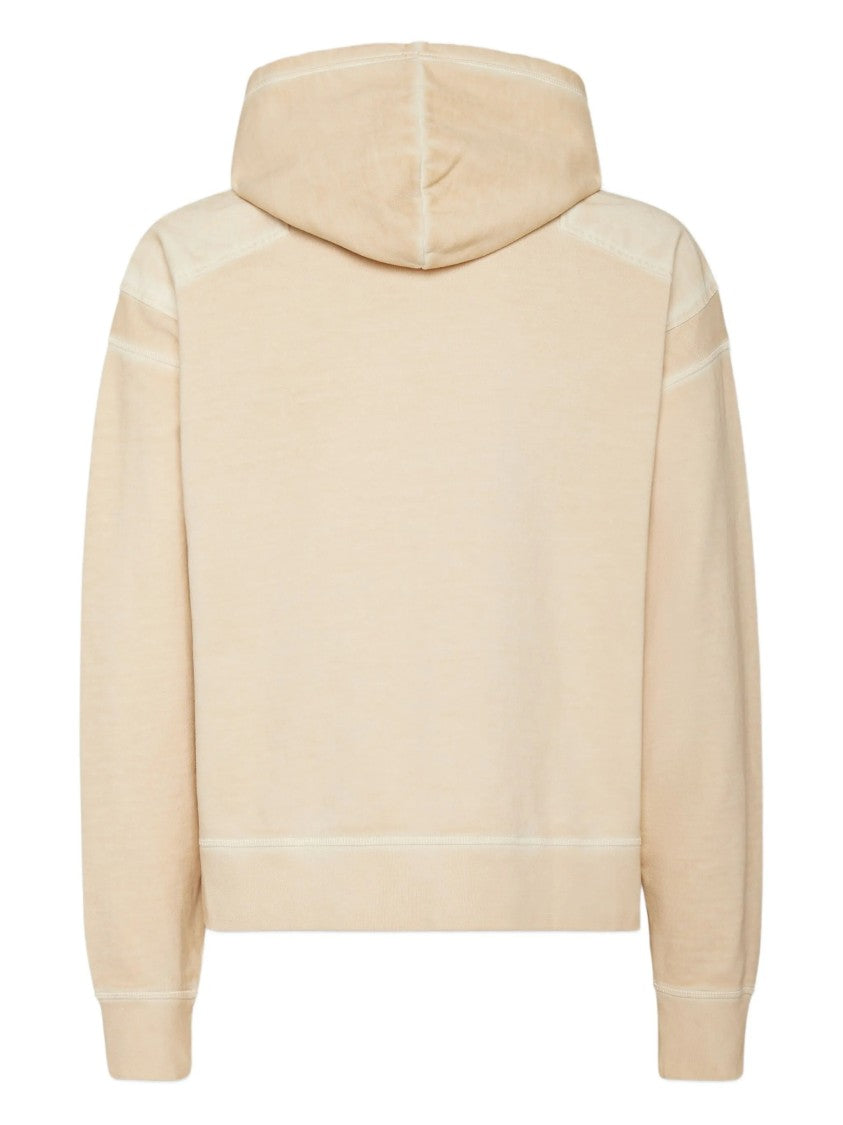 Dsquared2 Cypro Loose Beige Cropped Hooded Hoodie