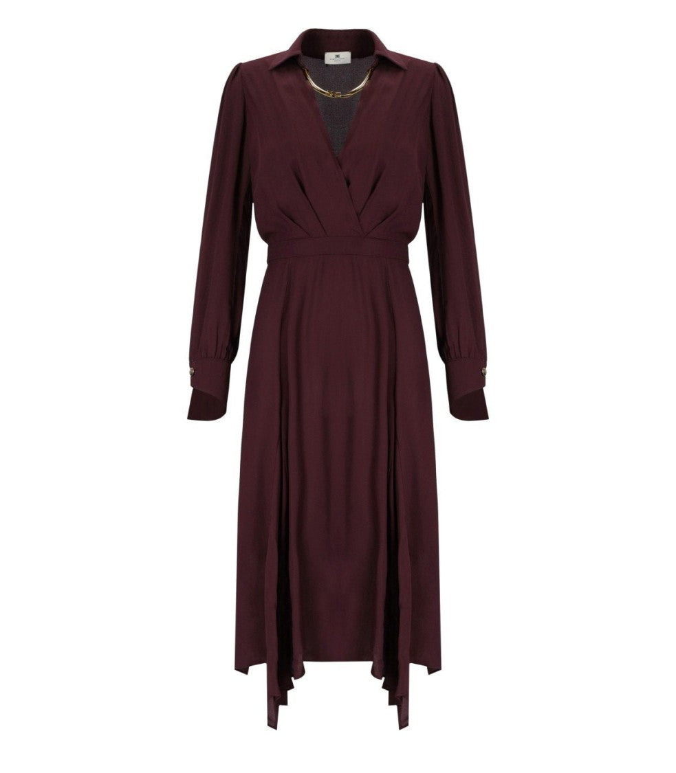 Elisabetta Franchi Merlot Midi Dress