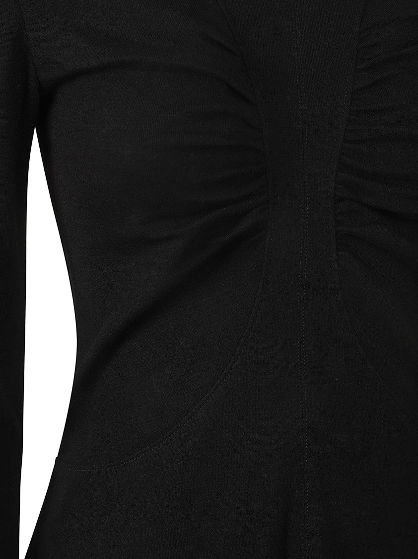 Isabel Marant Fitted Black Dress With Asymmetrical Hemline