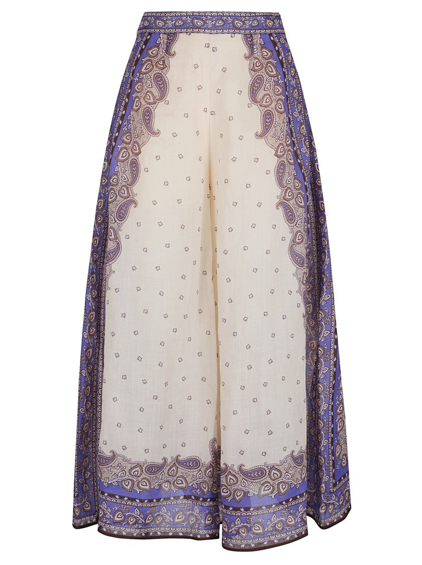 Zimmermann Paisley Print Wide-Leg Pants