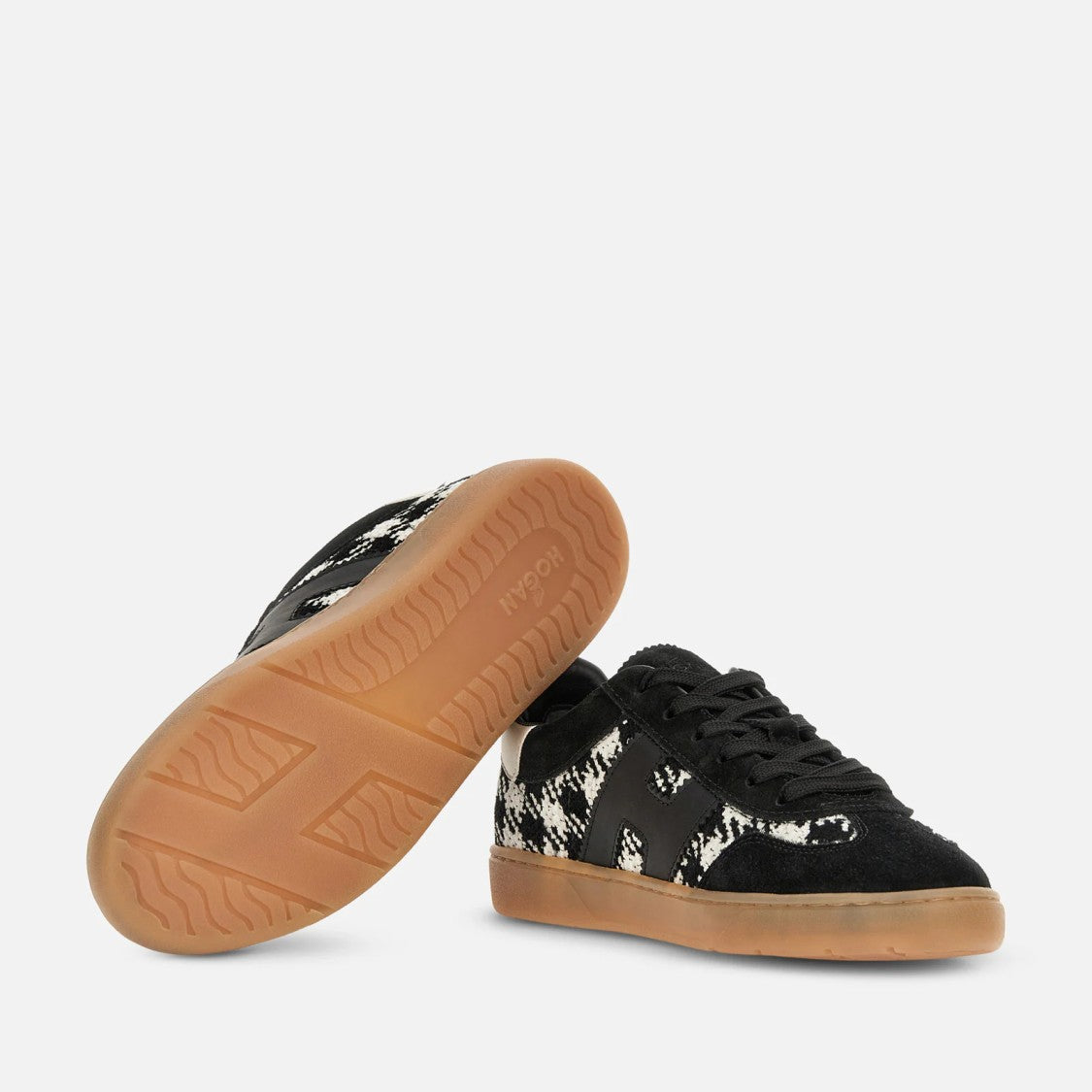 Hogan Houndstooth Suede Low-Top Sneakers