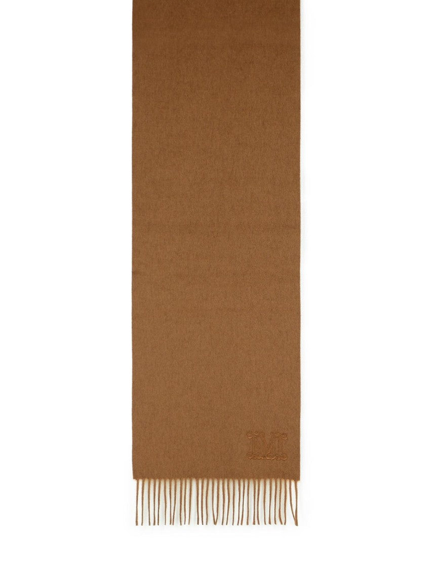 Max Mara 'Wsdalia' Cashmere Stole With Brown 'Monogram' Embroidery