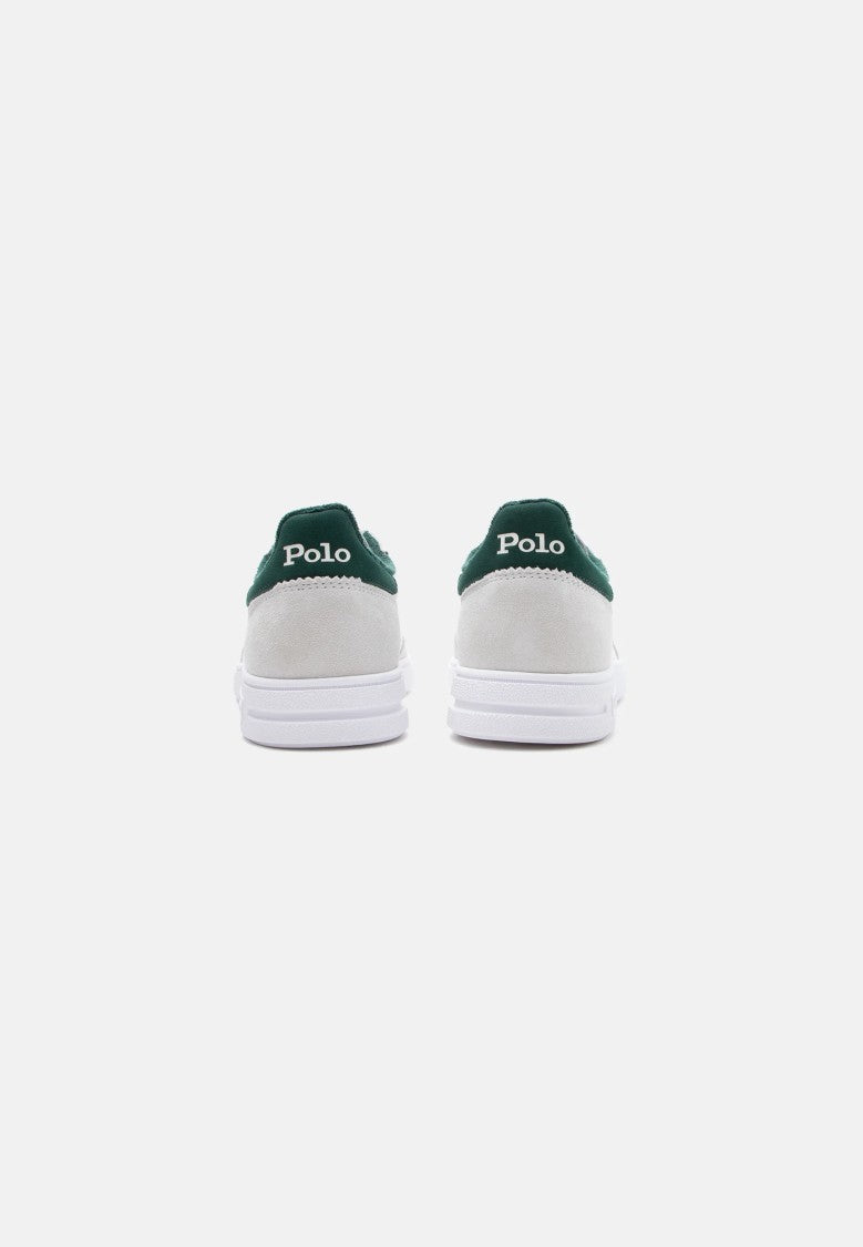 Polo Ralph Lauren Low-Top White Leather Sneakers With Suede Overlays