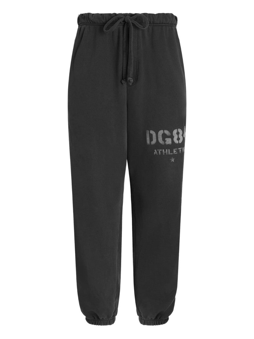 Dolce & Gabbana Black Relaxed-Fit Contrast Stripe Track Pants