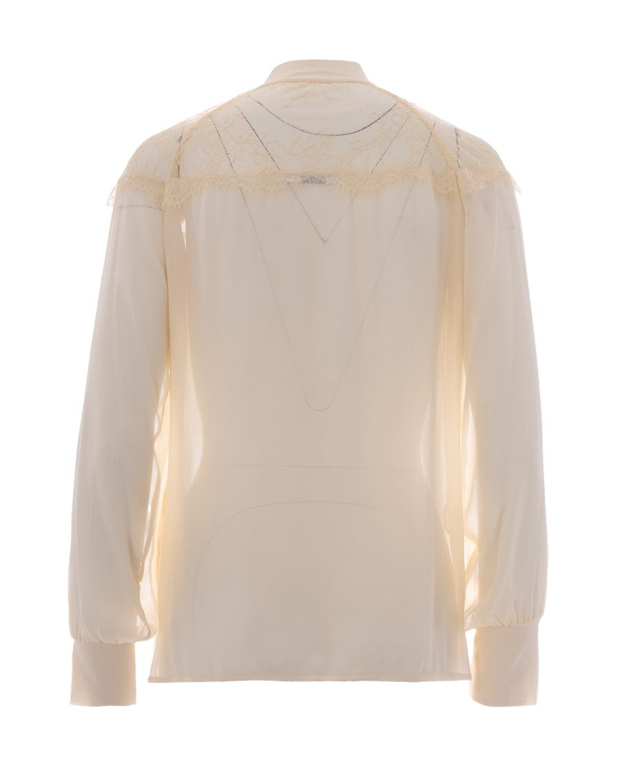 Patrizia Pepe Warm Ivory Lace Blouse