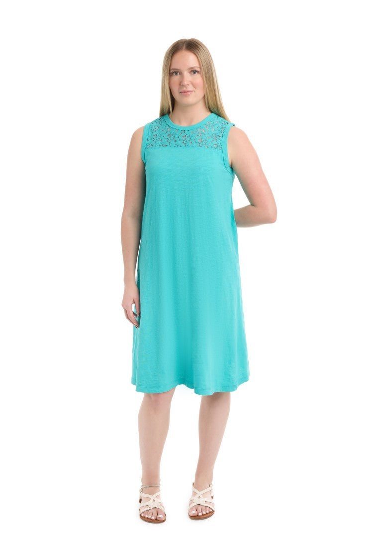 Wilt Sleeveless Lace Yoke Dress